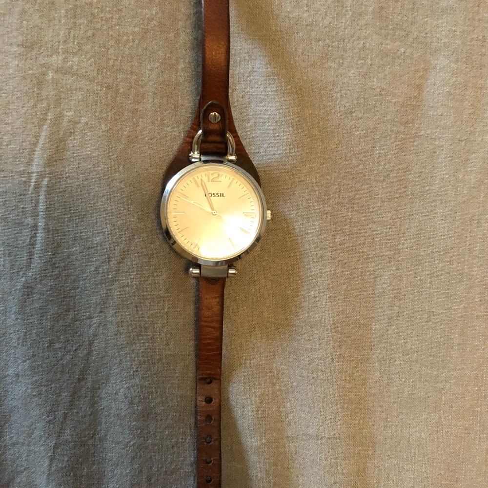 Leather fossil watch